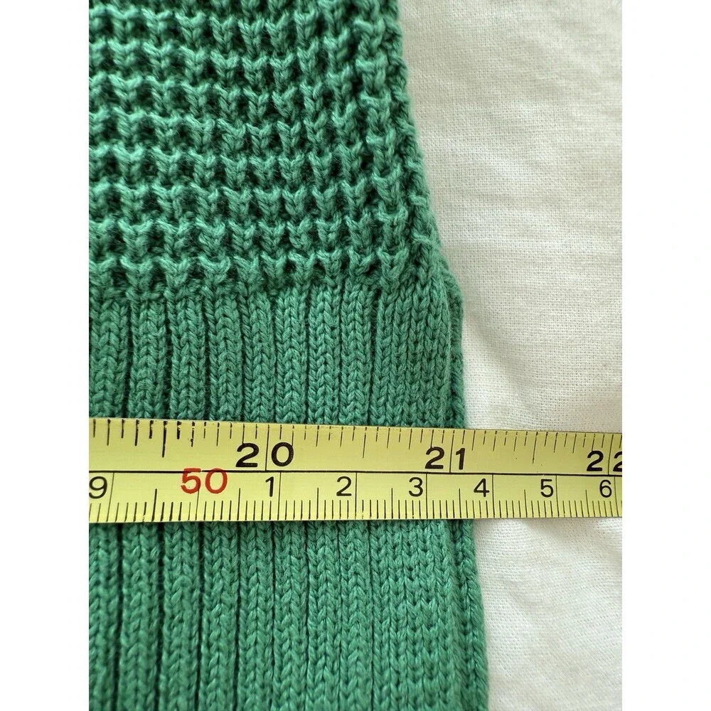 J. Jill Green Waffle Knit Collared Button Up Classic Cardigan Women's Size Med. - Picture 14 of 16